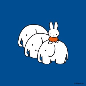 Miffy sitting on elephants