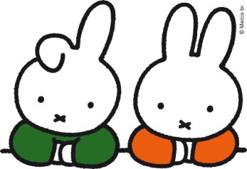 miffy and flopear at table in classroom