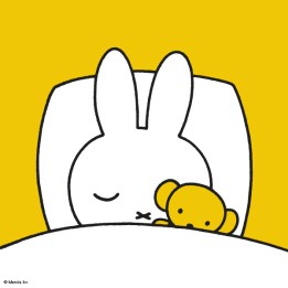 miffy in bed sleeping with bear